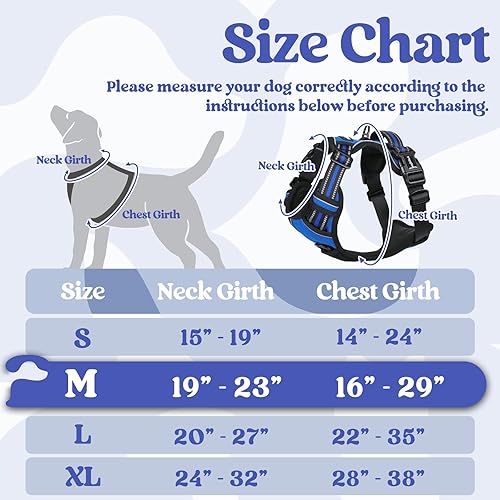 Miniatura 2 de rabbitgoo Arnés para perro de tamaño mediano, arnés sin tirones para mascotas con 3 hebillas, chaleco ajustable suave acolchado para perro con asa