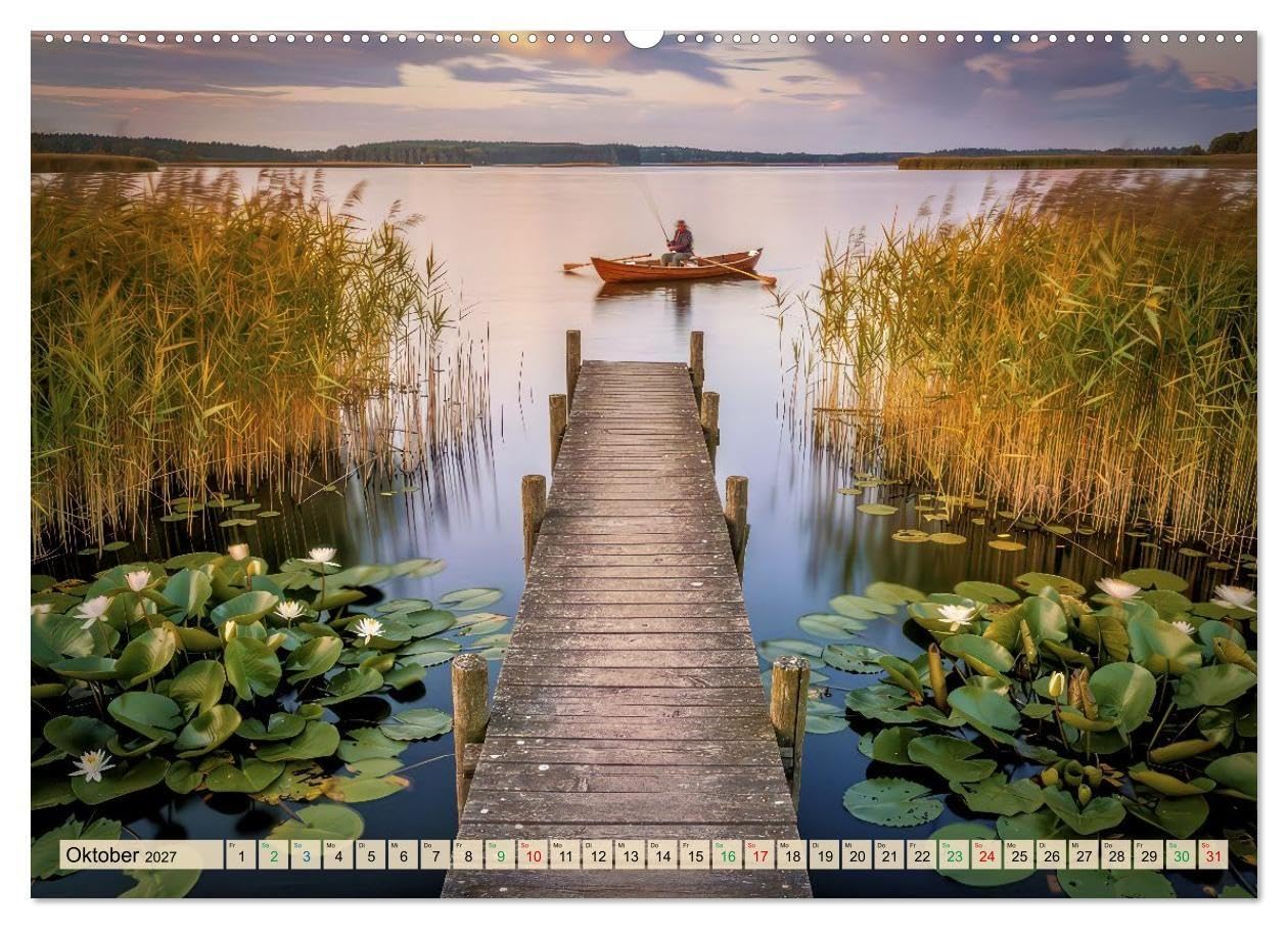 Leben zwischen Seerosen (hochwertiger Premium Wandkalender 2027 DIN A2 quer), Kunstdruck in Hochglanz: Im Reich der schwimmenden Blätter.