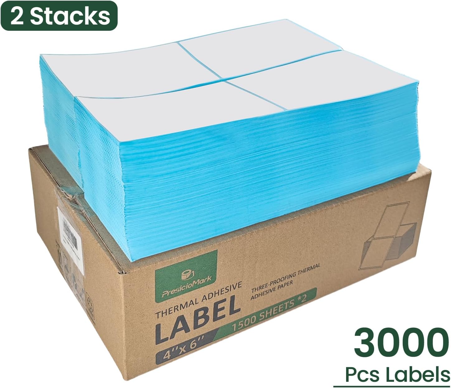 Fanfold 4 x 6 Direct Thermal Labels 2 Stack Total 3000 Labels image 2