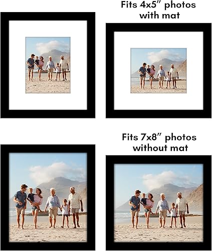 Vista 57 de Americanflat Portarretratos de 8 x 12 pulgadas con plexiglás pulido, juego de 2 portarretratos de 6 x 8 pulgadas con paspartú o para fotos de 8 x 12