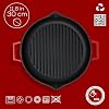 Lava Casting Round Frying Pan with Metal Handle, 30cm, Red