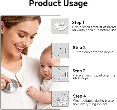 Silver Nipple Shields for Breastfeeding Nursing Newborns 5.5cm