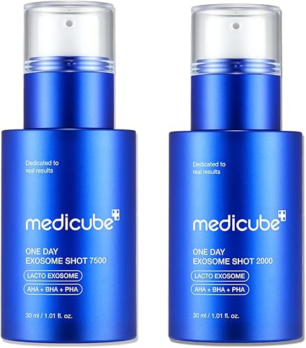medicube Zero Exosome Shot Duo: Zero Exosome Shot 2,000PPM Spicule Facial Serum and Zero Exosome SHot 7,500PPM Spicule Facial Serum