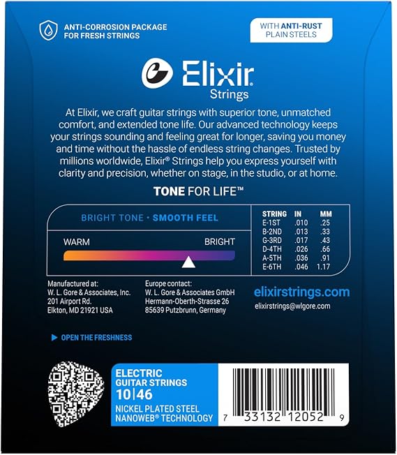 Elixir 010-046 Nanoweb Electric Guitar String (12052)