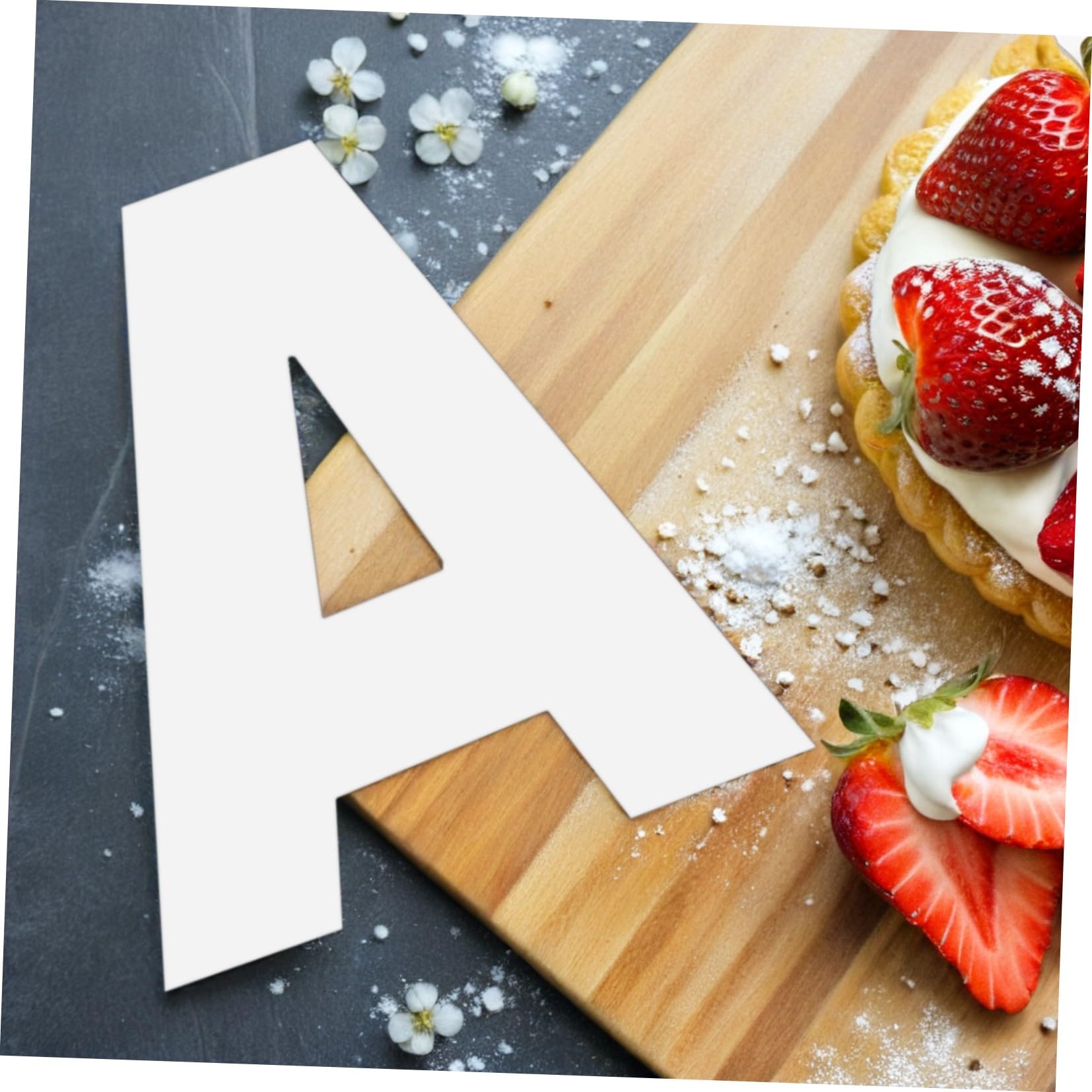 Didiseaon Set 37 Pezzi Stencil per Torta a Forma di Numeri e Lettere in Pet Bianco Riutilizzabili Antiaderenti per Decorazioni Creative in Negozi di Dolci e Matrimoni