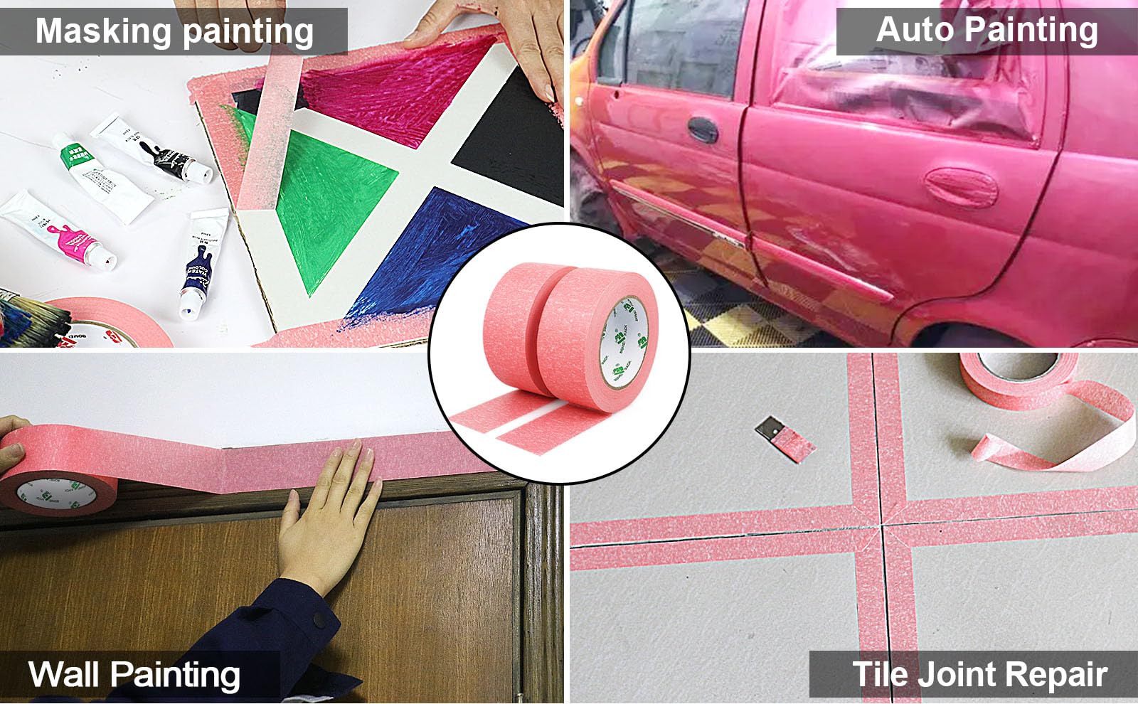 Nastro Mascheratura Verde 48mm X 50m | 2 Rotoli | Per Pittura E Decorazione Senza Residui - Foto 5