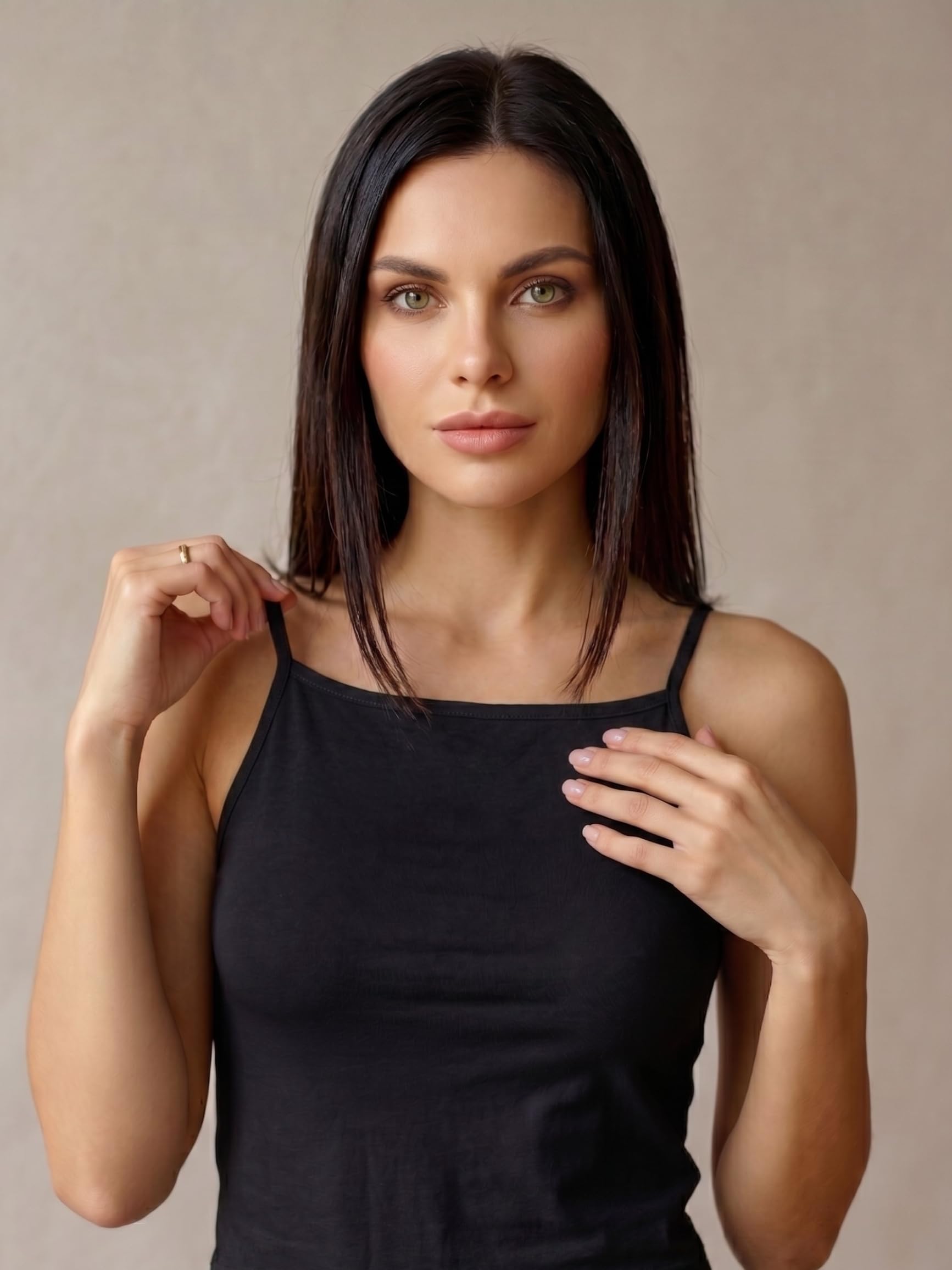 o-day Coconuda - Camiseta de tirantes para mujer de algodón bielástico, hombro ancho y hombro estrecho, camiseta de tirantes ajustada S-XL