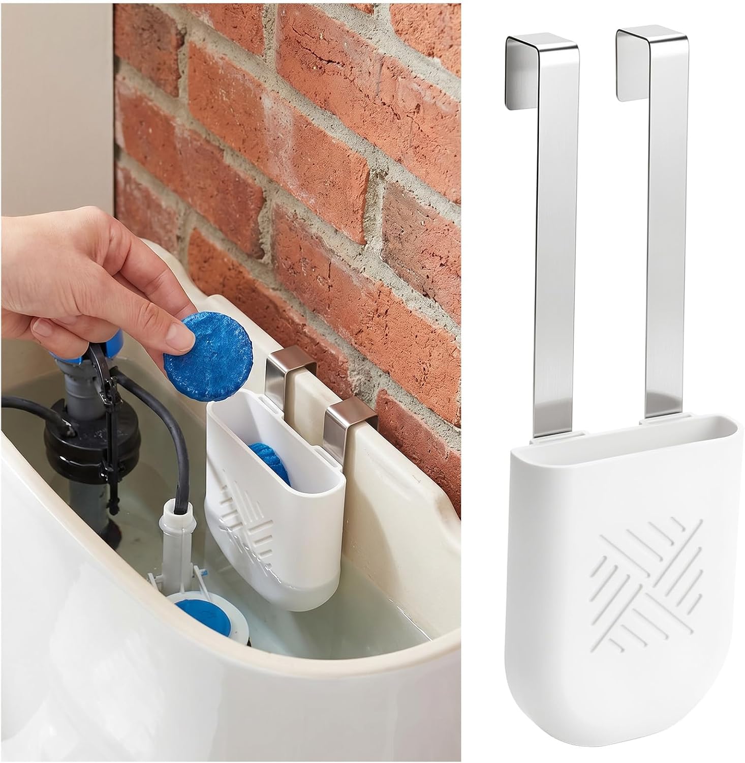 Toilet Tank Tablet Holder, Universal Toilet Tablets, Toilets Hanging Cleaner, Tablet Bracket, Bowl Carrier with Adjustable Hook, Toilets Cleaner for Long Lasting Clean Tank Buildup