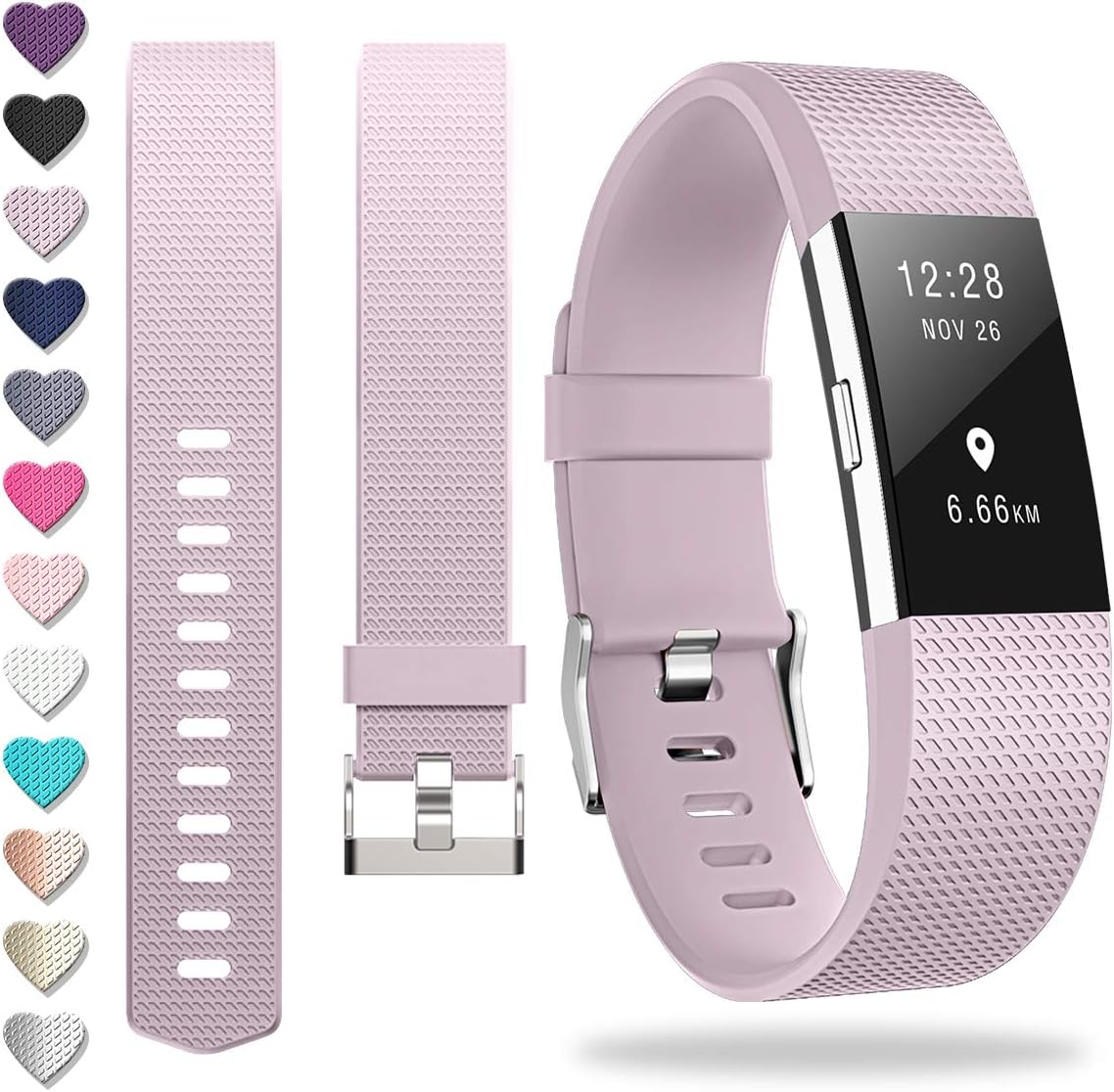 ZEROFIRE Compatible for Fitbit Charge 2, Replacement Adjustable Sport Bands for Charge 2 Heart Rate Fitness Wristbands, Women Men, Small and Large