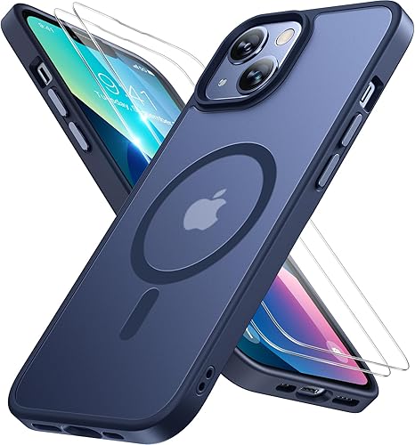 Miniatura 62 de Miracase - Funda magnética para iPhone 13 de 6.1 pulgadas (compatible con MagSafe) (con 2 protectores de pantalla), protección de grado militar