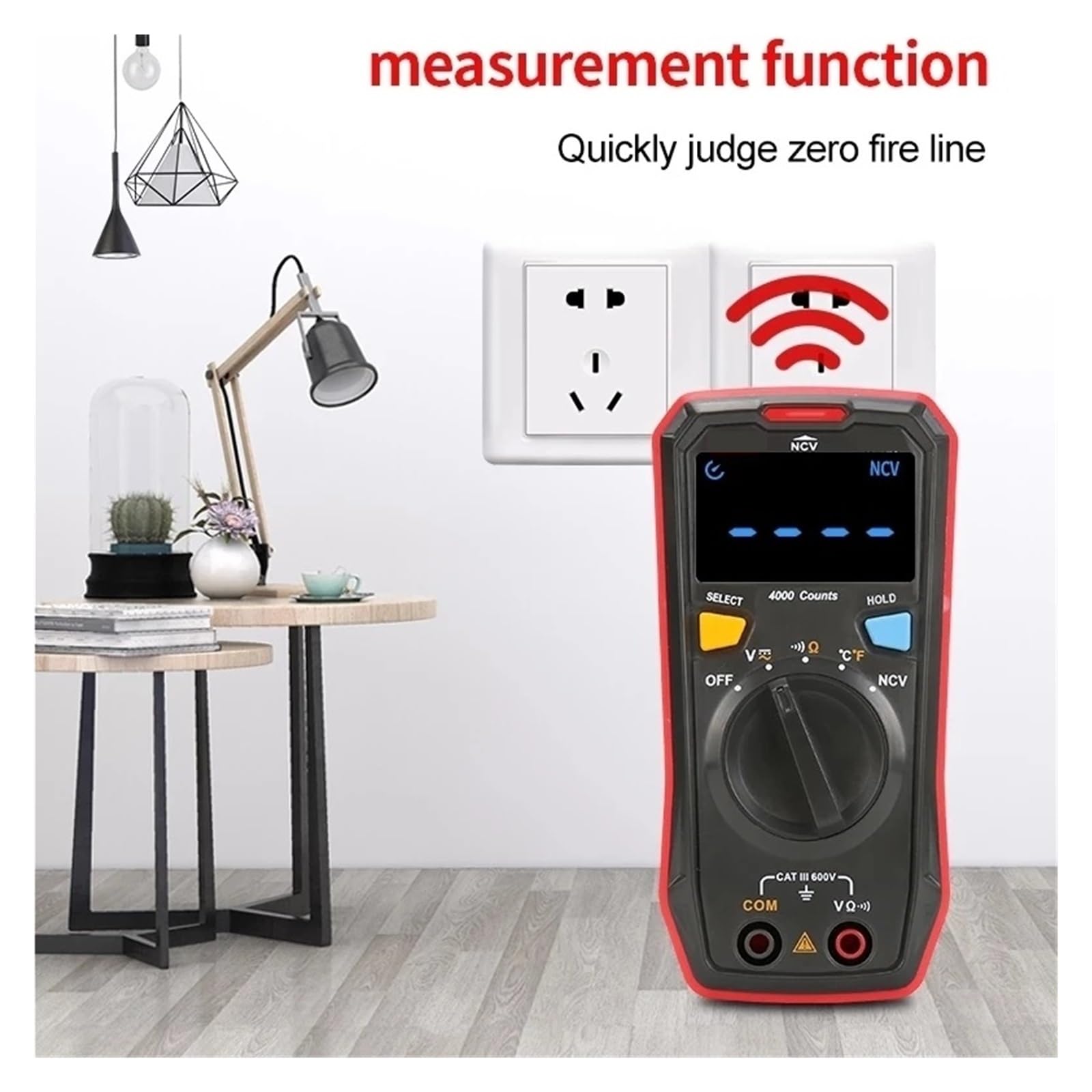 Mini Multímetro Digital AC DC Voltaje Resistencia Temperatura Probador Eléctrico NCV Pantalla EBTN Lectura Rápida Precisa Sencilla(123)
