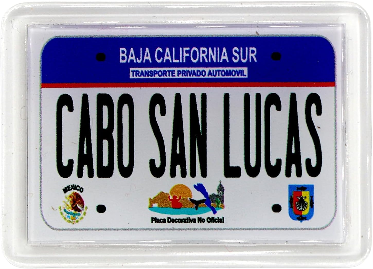 Cabo San Lucas Mexico License Plate Acrylic Small Fridge Collector's Souvenir Magnet 2.35" X 1.75"