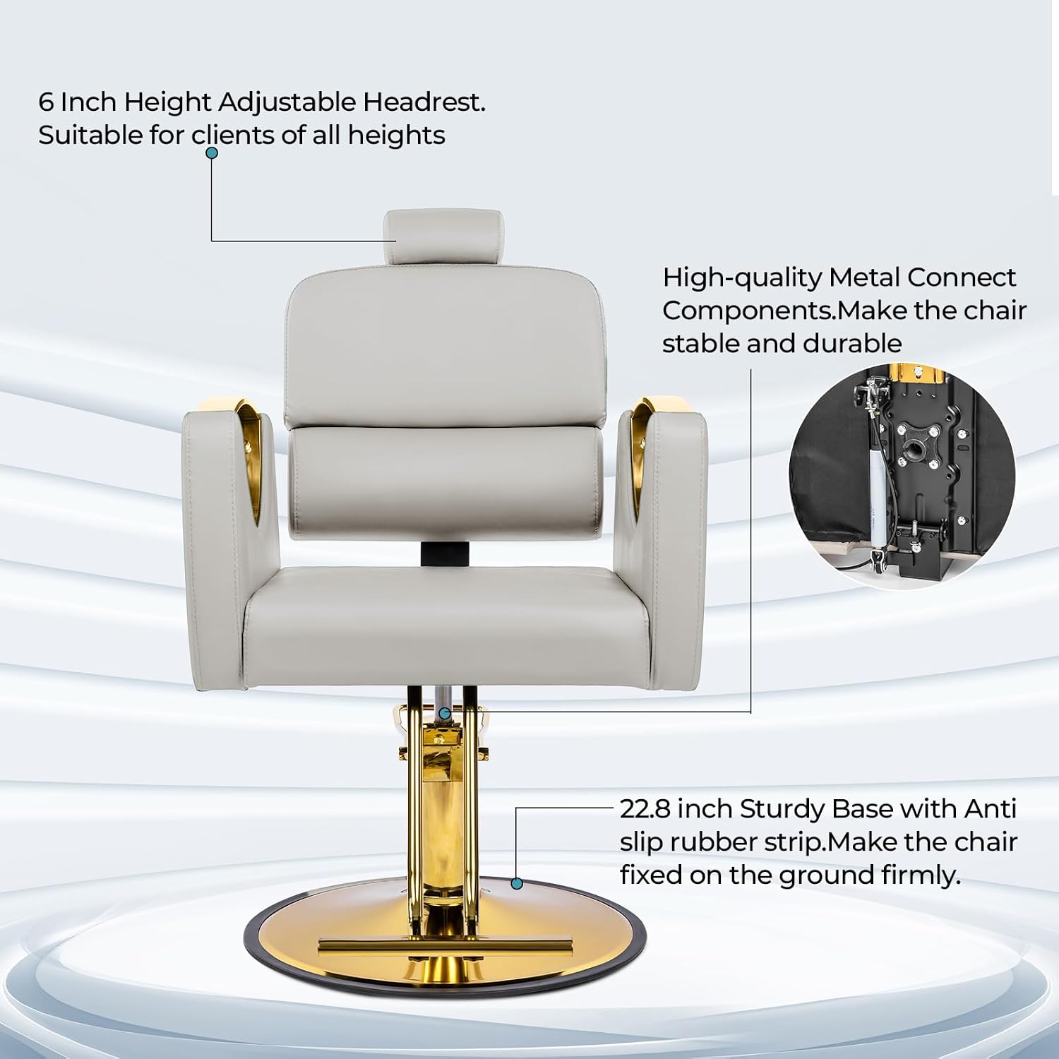 Salon Chairs for Hair Stylist Reclining Barber Chair for Barbershop 360 Swivel Hair Styling Chair with Heavy Duty Hydraulic Pump