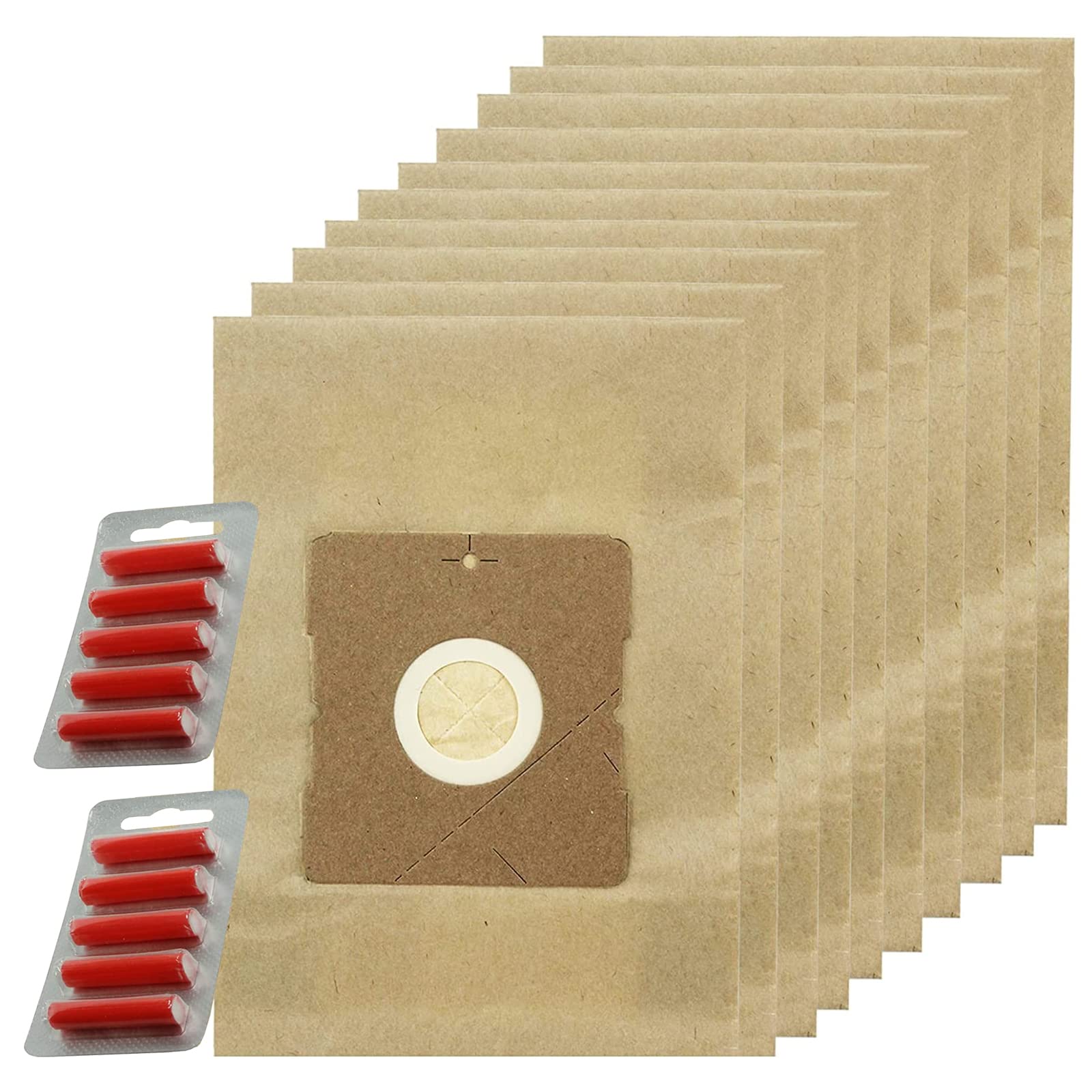 SPARES2GO Dust Bags for AmazonBasics VCB43B1-70EUK Cylinder 3.0L Vacuum Cleaner (Pack of 10 + Fresheners)