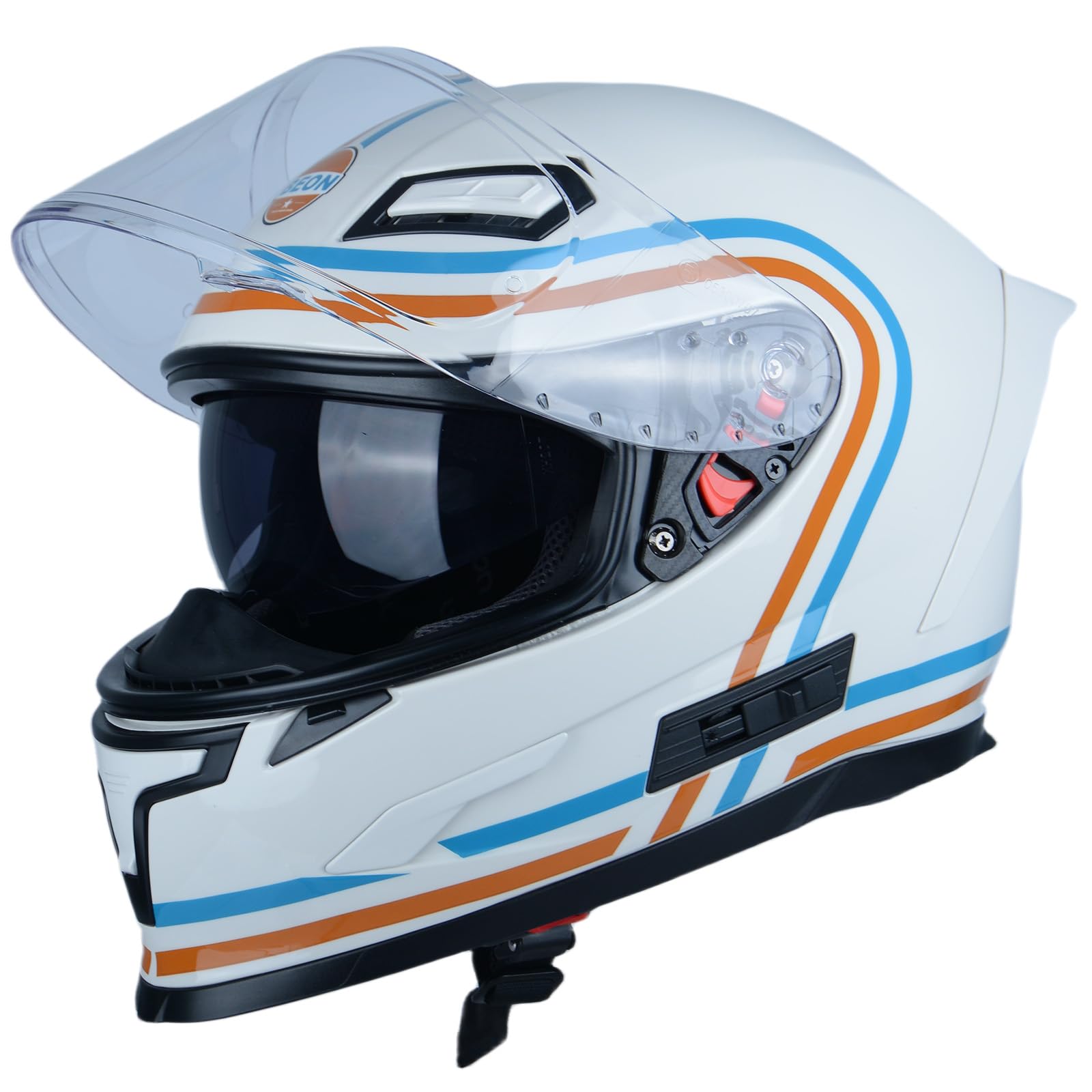 BeONFull Face Motorcycle Helmet, Street Bike Helmet with Clear&Tinted Visors and Multiple Vents, Motocross Casco DOT Approved for Adult Men Women