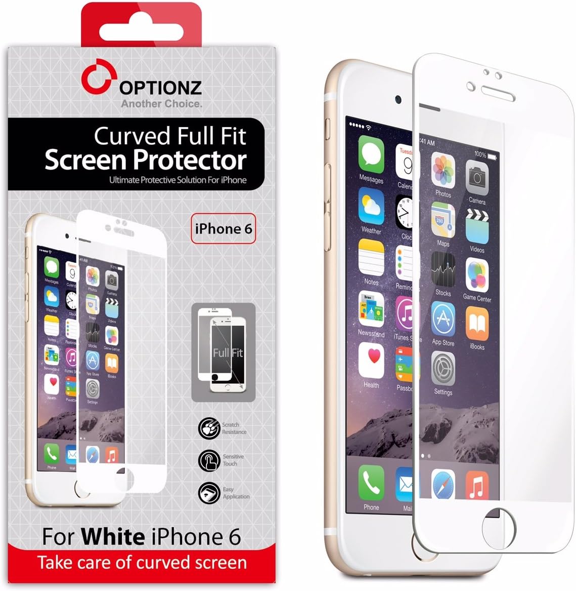 Apple iPhone 6 Highest Quality Premium Screen Protector 4.7" Covered Full Fit Premium HD Film Maximum Clarity and Touchscreen Accuracy - Life Time Replacement Warranty - Retail Packaging - White