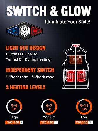 WASOTO Heated Vest Women With 16000 mAh Battery Pack Charger Included Washable Rechargeable For Indoor Outdoor Work Cycling