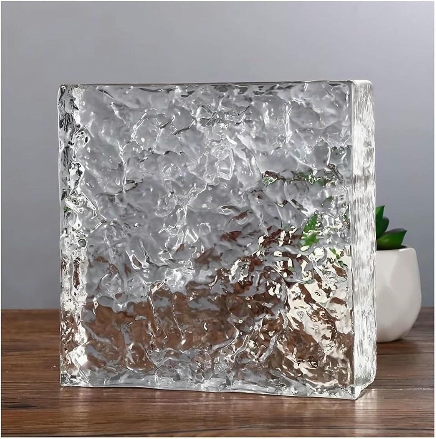 Glass Block, Double-Sided Rectangular Clear Glass Block, Light Transmission & Allowing Privacy, for Room Partitions Architectural Decoration