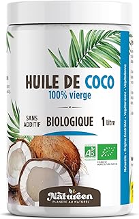 Huile de Coco Bio 1000 ml - 100% Vierge - Planète au Naturel - Première pression à froid - 100% Biologique - Cuisine et cosmétique