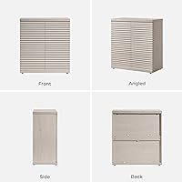 Vista 9 de SICOTAS Buffet Cabinet with Storage Accent Sideboard Modern Credenza with Doors & Shelves Fluted Media Console Mid Century Coffee Bar Table for