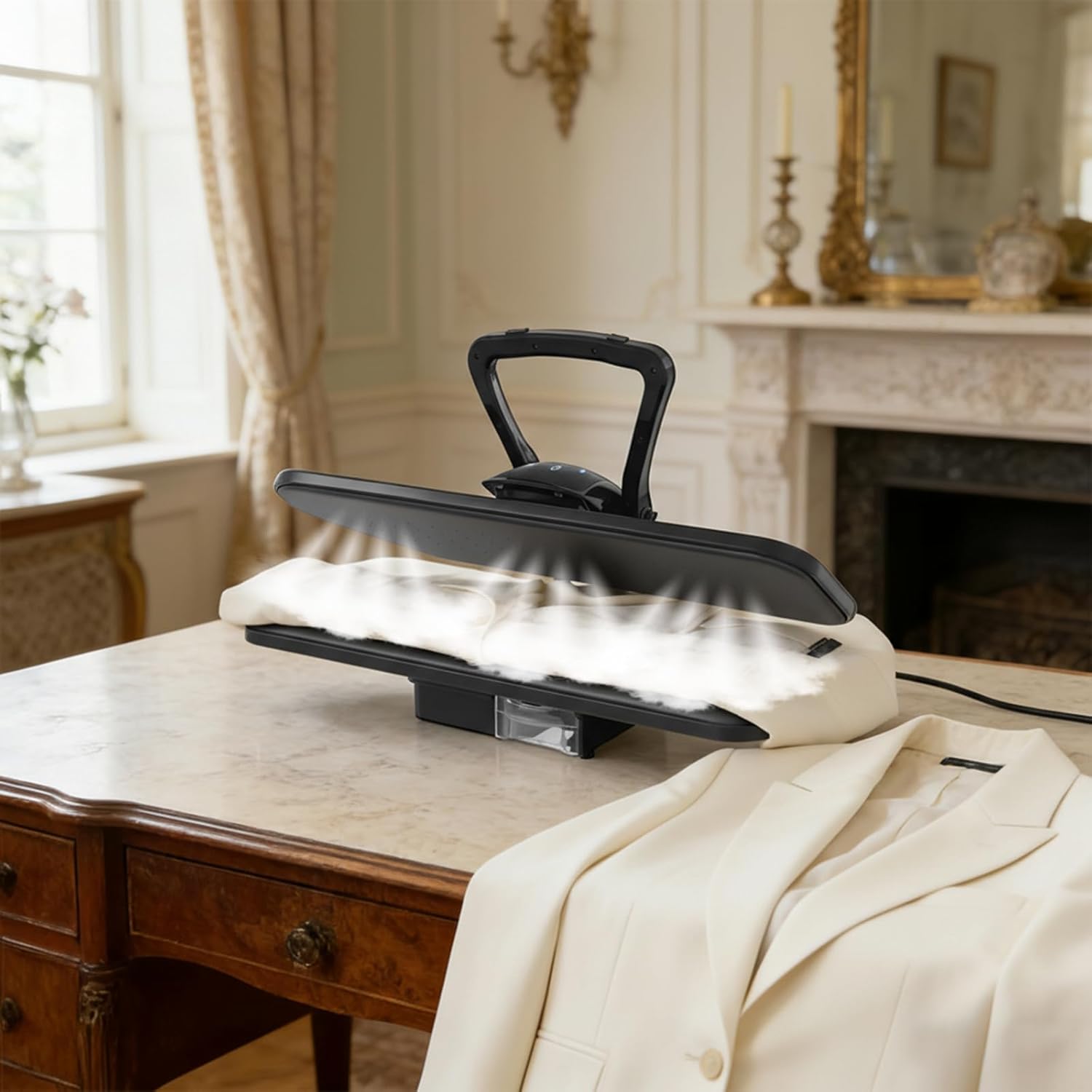 Intelligent Steam Press, 1600w Ironing Steam Press, Digital Controls with 5 Fabric Setting, Large Pressing Surface, Detachable 35.2oz Water Tank Ironing Machine