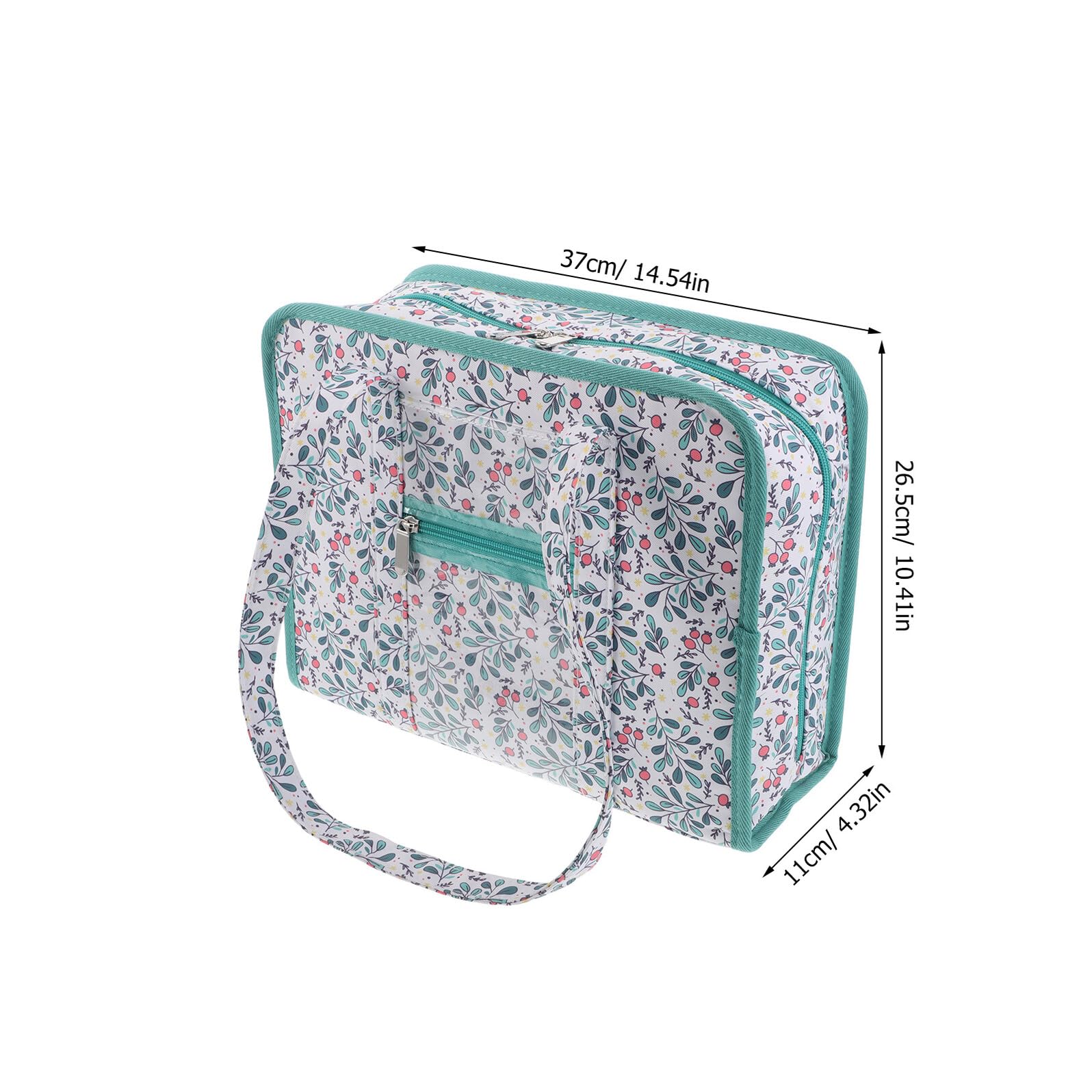 Mehrlagige Stickwerkzeugtasche mit Print für Anfänger | Stoffausführung, Tragbar mit Stabilem Griff, Große Kapazität für Ordnung und Schutz, für Heimatelier