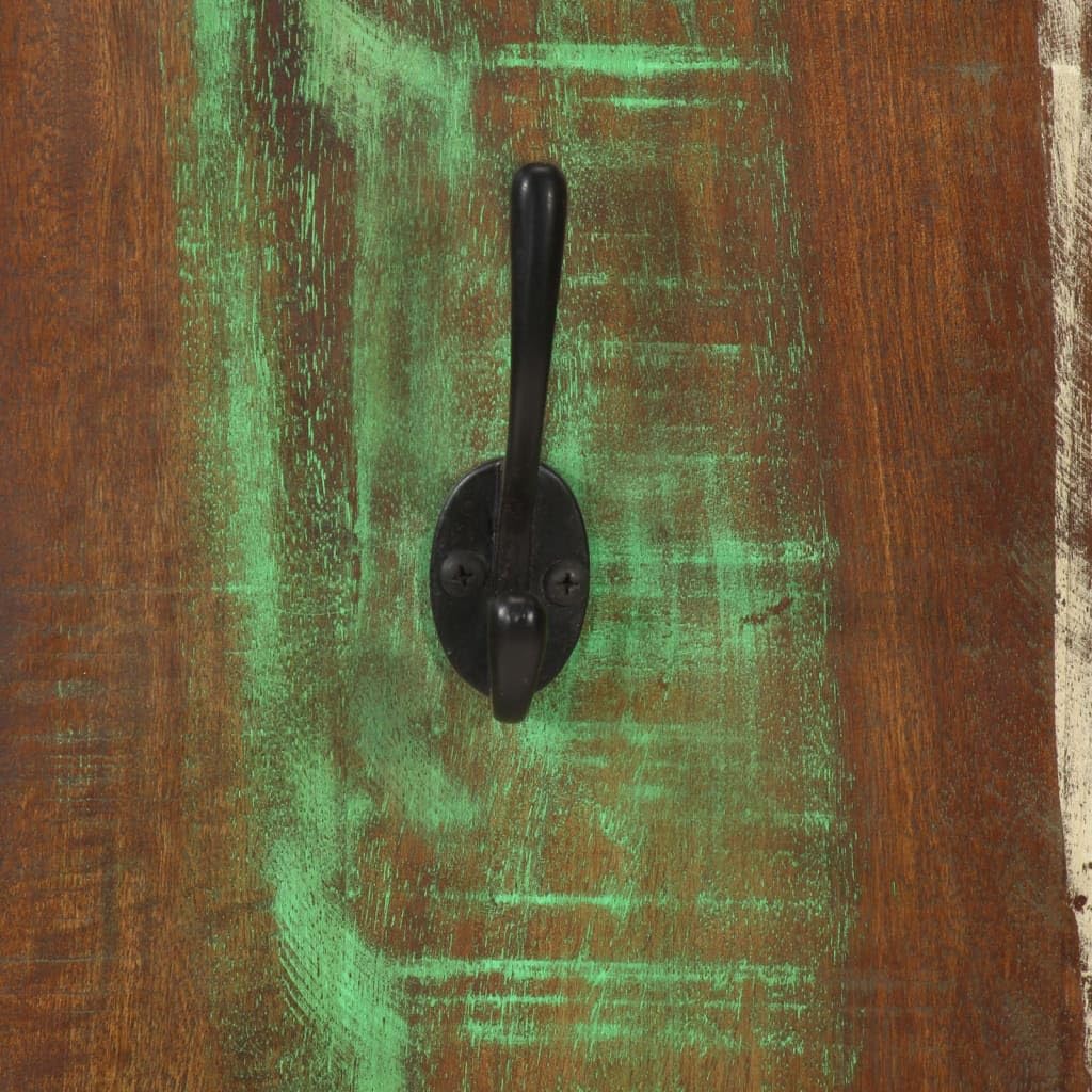 Zestaw garderoby ściennej, 2 sztuki, z litego drewna, 36 x 3 x 110 cm, z 3 haczykami na każdy panel, do korytarza, sypialni, łazienki, biura, zajmuje mało miejsca i jest ręcznie robiony