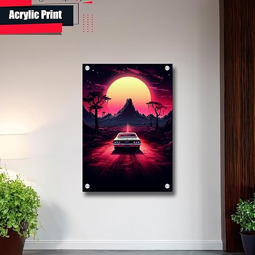 Miniatura 3 de Unique Synthwave Style Retro Art, 80s style art, framed poster print, guest room art, cool living room art, Wall Art, poster