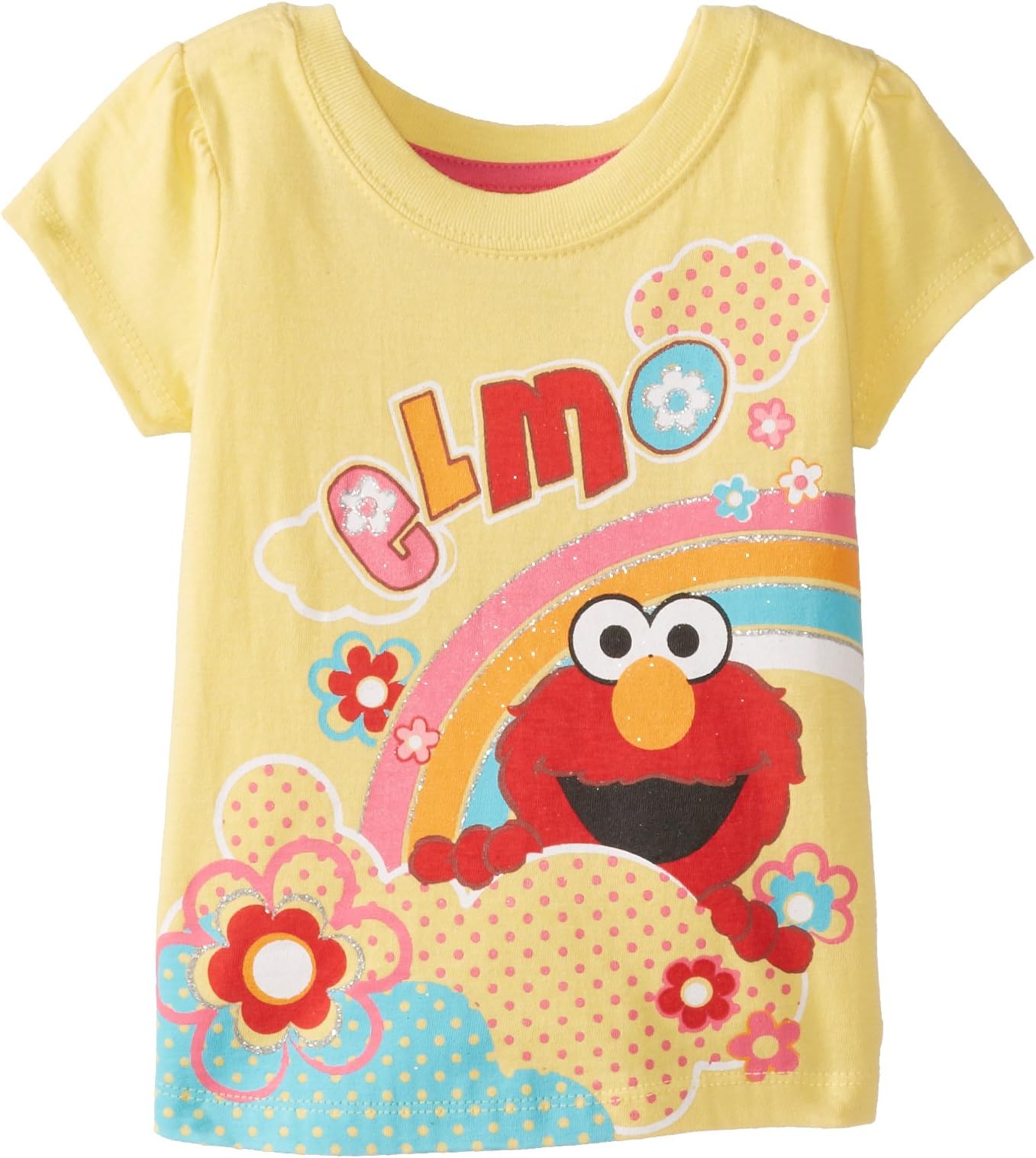 Sesame St Girls' Elmo Rainbow Short-Sleeve T-Shirt