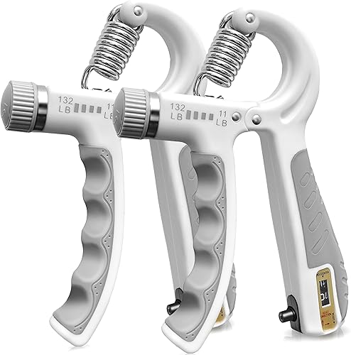 FLYFE Entrenador de fuerza de agarre, plástico, paquete de 2 unidades de 11 a 132 libras, fortalecedor de antebrazo, exprimidor de mano de