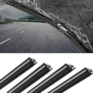 4pcs Car Wiper Blade Replacement Strips, 32" Rubber Boneless Windshield Wiper Strip, Adjustable Frameless Windscreen Blade Refills, Auto Accessories for Most Vehicle Buses Trucks.