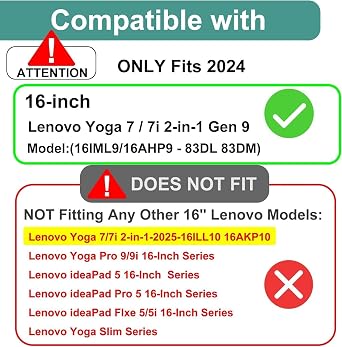 KEANBOLL 2-Pack Tempered Glass Screen Protector for Lenovo Yoga 7 / 7i 16 2-in-1 Gen 9 2024 Touchscreen Laptop, (16IML9/83DL, 16AHP9/83DM), Ultra Clear, Anti Scratch, Bubble Free, 9H Hardness