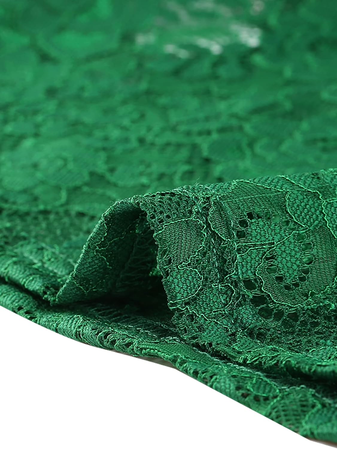 Allegra K Women's Lace Floral Embroidery Mock Turtle Neck Long Sleeve Party Slim Fit Sexy Sheer Mesh Top - Image 5