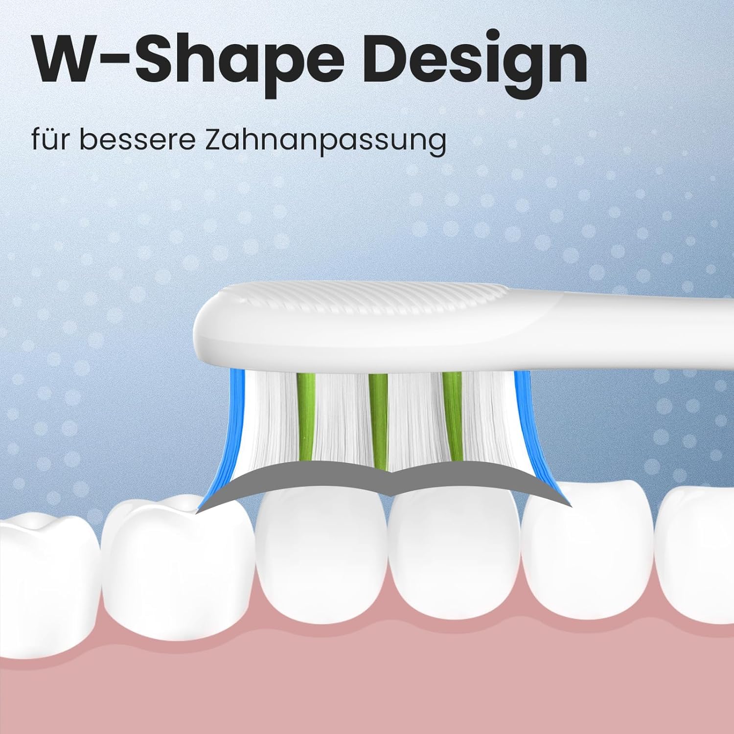 Oclean Bürstenköpfe Professional Clean 4 pack, Zahnbürstenköpfe mit DuPont Borsten für Oclean Elektrische Zahnbürste, W-Shape Ersatzbürsten geeignet für Schallzahnbürsten, Weiß