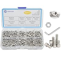 Vista 11 de Surtido de 1080 piezas, tornillos métricos M2 M3 M4, tornillos de cabeza hexagonal con socket, tornillos, tuercas y arandelas de acero inoxidable