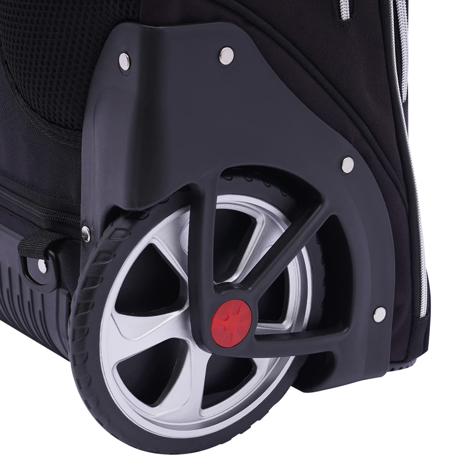Mochila trolley con ruedas para portátil, mochila grande con ruedas para portátil de 15 pulgadas, bolsa de viaje, mochila de equipaje de mano para viajes/hombres/mujeres-Negro