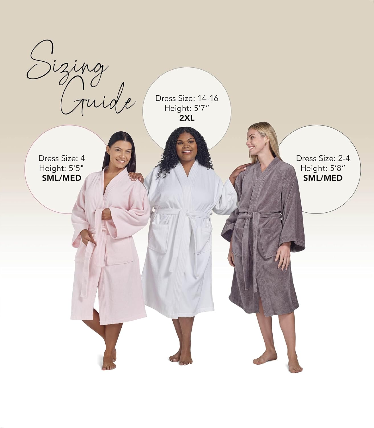 Womens Terry Cloth Bathrobe by Boca Terry, Cotton Spa Robes, Plush Hotel Bath Robe, M/L, 2X, 4X - Image 2
