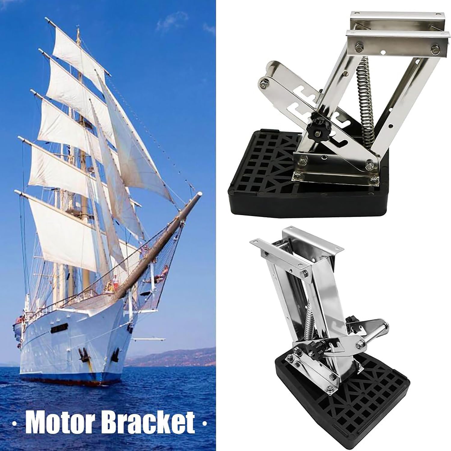 Außenbordmotor-Halterung,Verstellbar Boot-Zusatz,Edelstahl,Maximale Belastung 20hp,für Yachten Schnellboote Boote