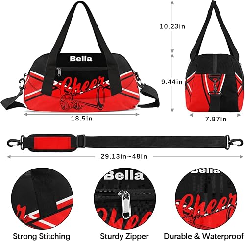 Miniatura 3 de Bolsa de baile personalizada para niñas, bolsas de lona personalizadas para niños, bolsa de gimnasio deportiva personalizada para fines de semana,
