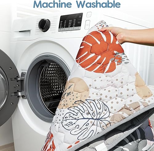 Miniatura 3 de FLAGAV Tapete de juego para bebés y niños pequeños, extra grande de 50 x 50 pulgadas, tapete de juego plegable de espuma, tapete reversible suave y