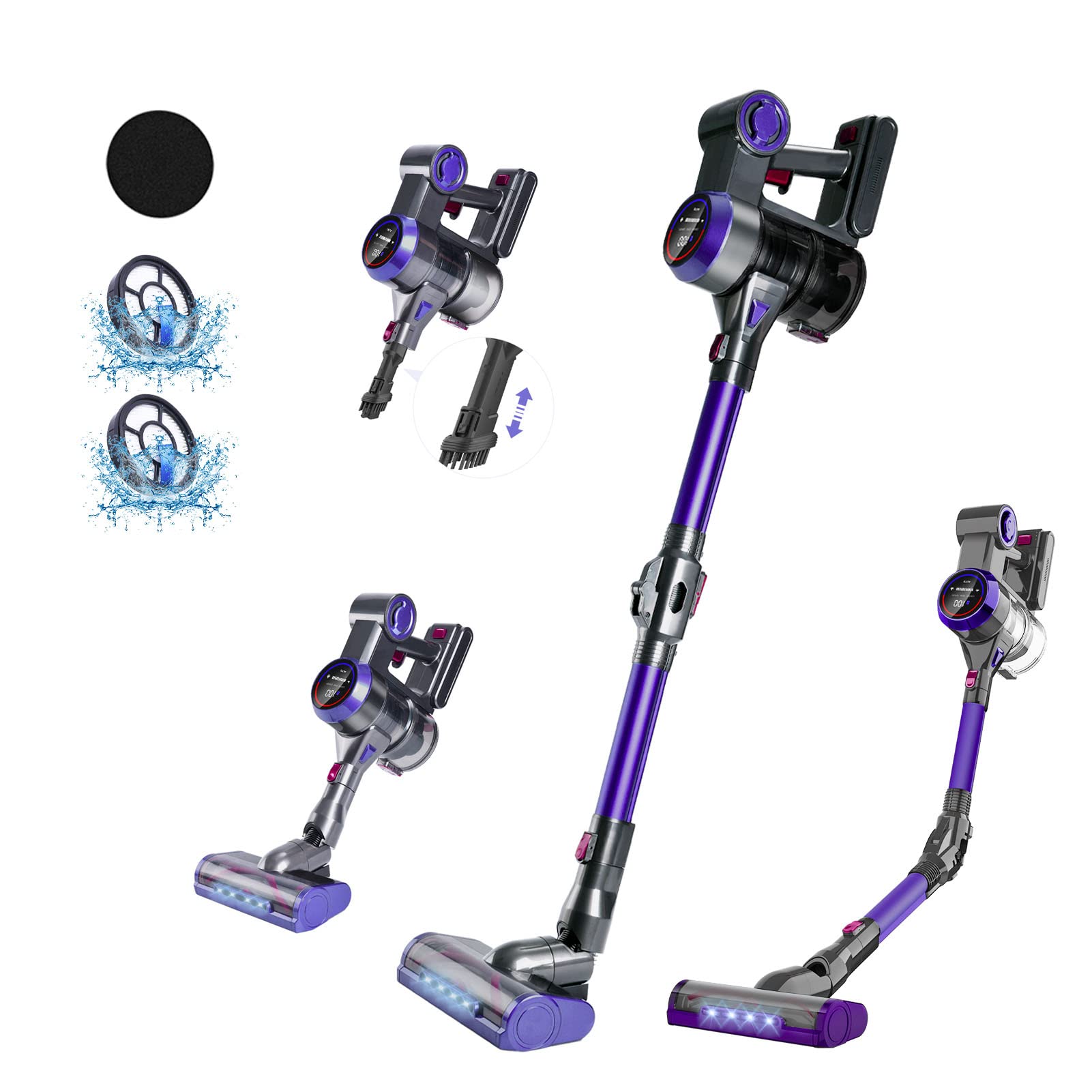 Photo 1 of * used * see images * 
Nicebay Cordless Vacuum Cleaner, 25kPa Suction 280W Brushless Motor Cordless Stick Vacuum