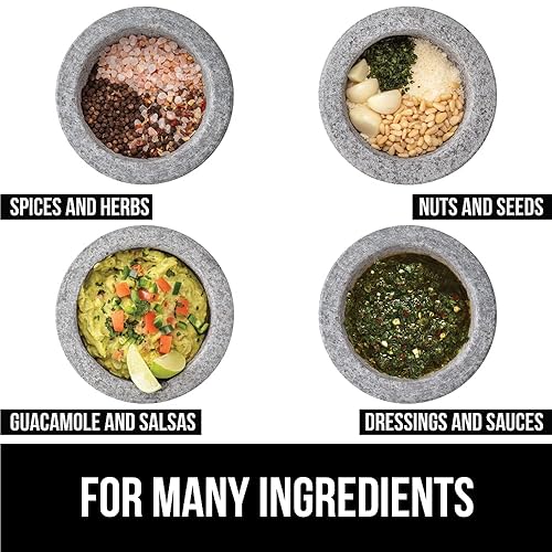 Miniatura 4 de Gorilla Grip Juego de mortero y mortero y abrelatas manual, mortero y mano de mortero con capacidad para 2 tazas, abrelatas incluye abridor de