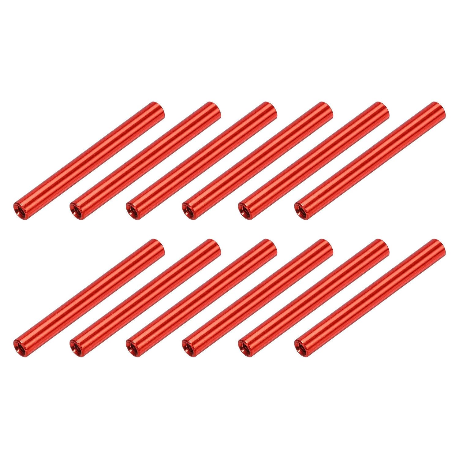 12 Pcs Round Aluminum Standoff Column Spacer M3x45mm for RC Airplane Red HOAICH377