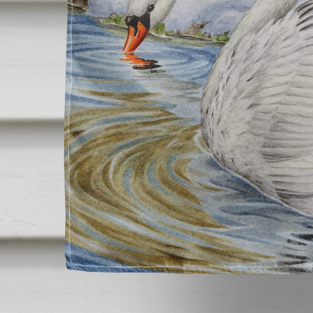 Caroline's Treasures ASA2061CHF White Swans House Flag Large Porch Sleeve Pole Decorative Outside Yard Banner Artwork Wall Hanging, Polyester, House Size, Multicolor