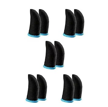 EDNITA (5 Pair - 10 Pcs) Pubg Anti-Slip Thumb Sleeve, Slip-Proof Sweat-Proof Professional Touch Screen Thumbs Finger Sleeve for Pubg Mobile Phone Game Gaming Gloves Multi Colour