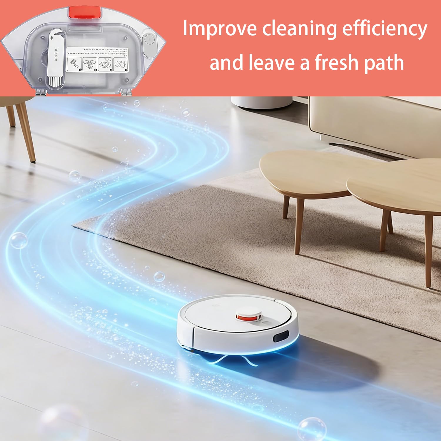 Robot aspirapolvere 2 in 1 serbatoio dell'acqua scatola della polvere, compatibile con Xiaomi E10 B112 E12 3c Plus S20 D106 3C Robot Aspirapolvere Kit Accessori, parti di ricambio