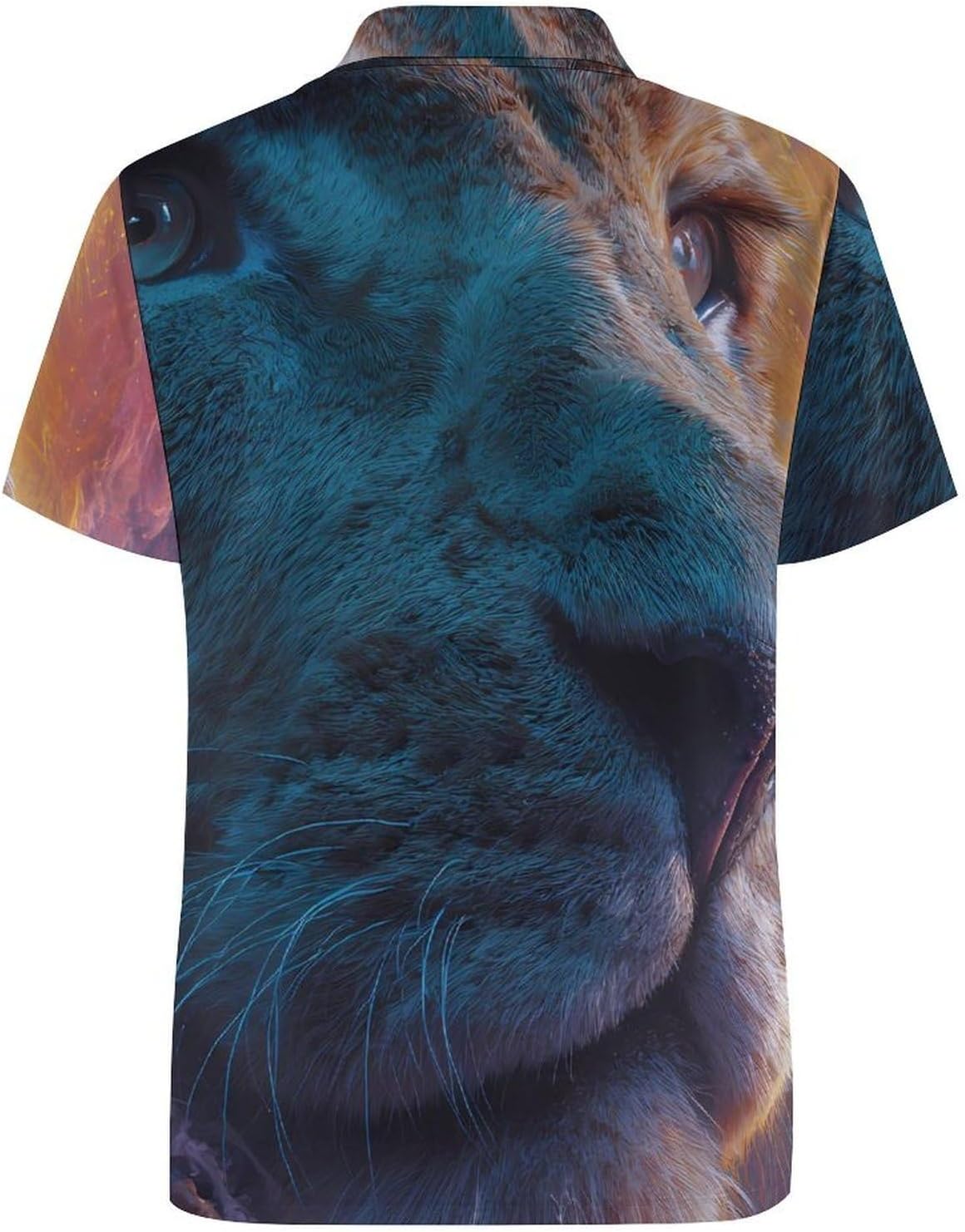 Lion Nebula Galaxy Starry Sky Men's Polo Golf Shirts Collared T-Shirt | short sleeve,three button,quick dry,machine washable,summer tee top