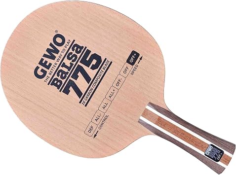GEWO Balsa Carbon 775 Tischtennisholz   3+2-lagig mit 1K-Carbon & 775 mm Balsa   Powerholz f r kompromissloses Offensivspiel   ca. 80 g   Tempo 99 Kontrolle 84 Offensiv+