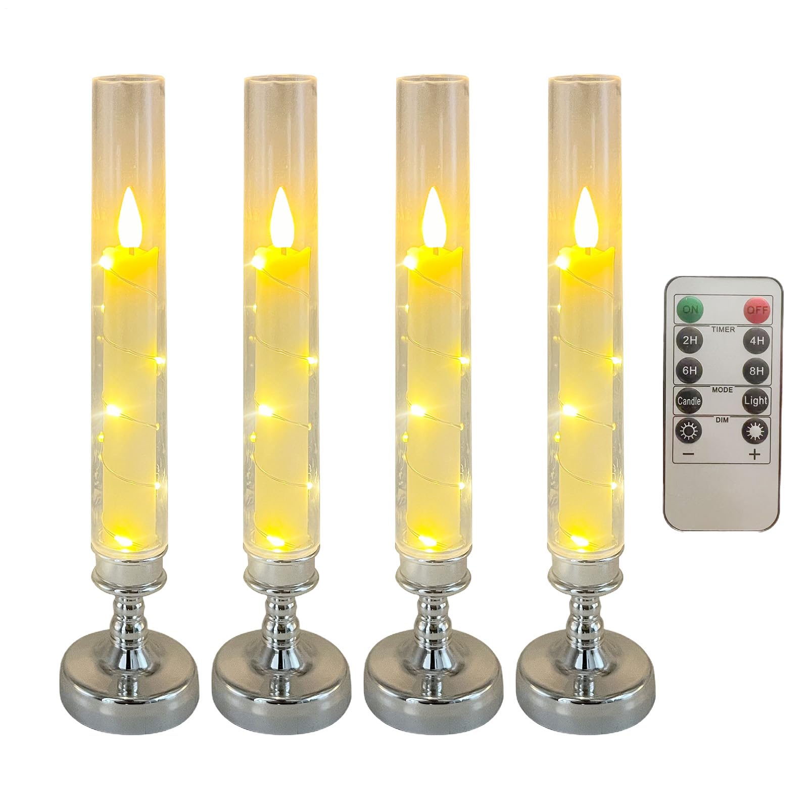 Velas Parpadeantes Operadas por Batería con Vela LED Eléctrica Falsa para Mesa 8