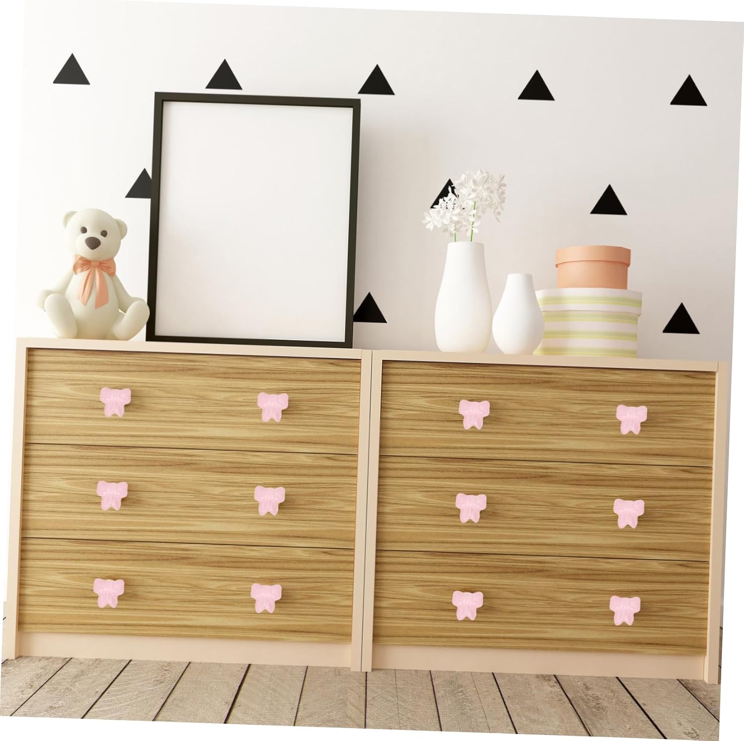 2pcs Bow Shaped Ceramic Cabinet Knobs Decorative Drawer Pulls for Nursery and Closet Unique Vintage Style Door Handles for Furniture